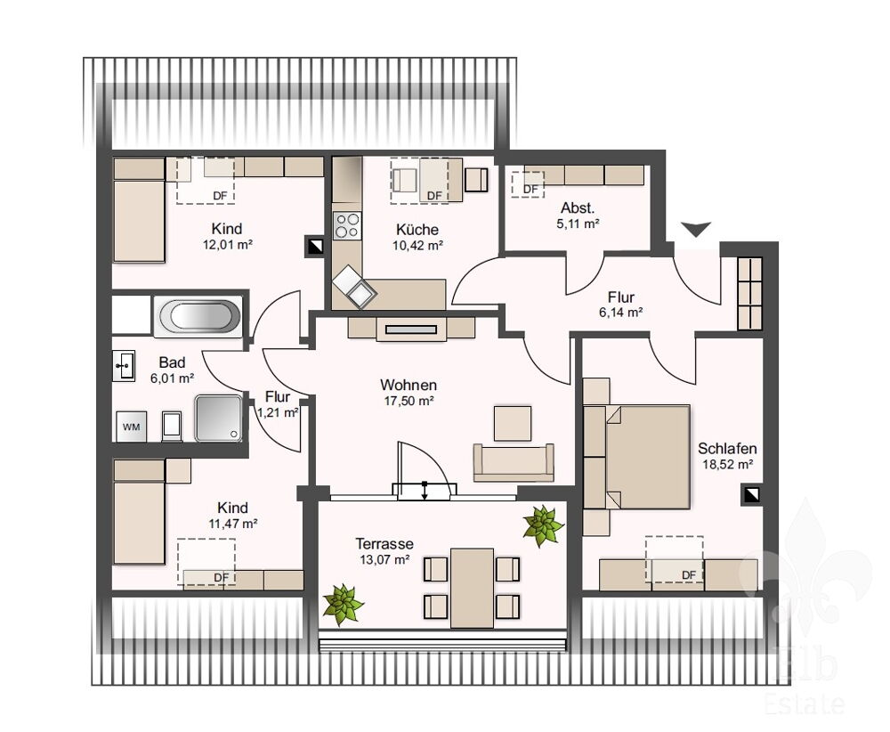 Grundriss WE 12_39 Enckekaserne 15