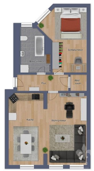 Gemütlichkeit im Dach - 2 Raum Wohnung mit Einbauküche und Tageslichtbad in Stadtfeld-Ost - Photo 2